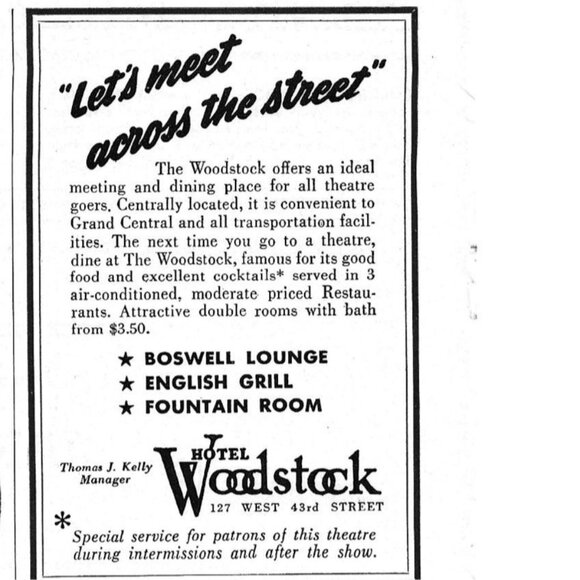 Hotel Woodstock NY City Lounge Grill 1940s Vintage Print Ad - Picture 4 of 4